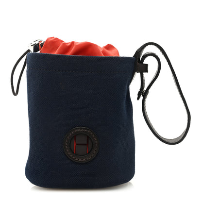 Hermes Coated Canvas On-the-Go Dog Pouch Navy 1 of 6