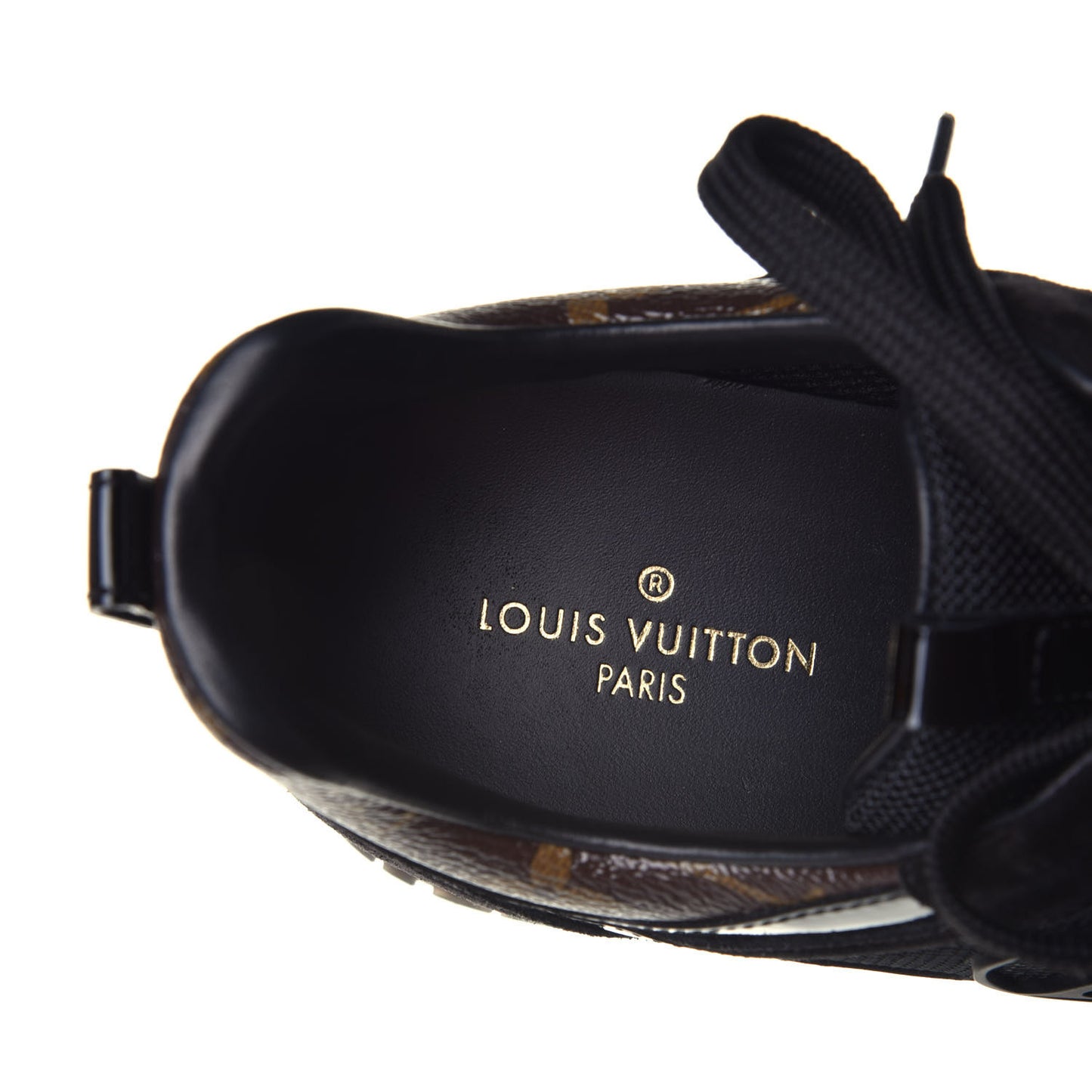 Suede Monogram Run Away Sneakers 38 Black