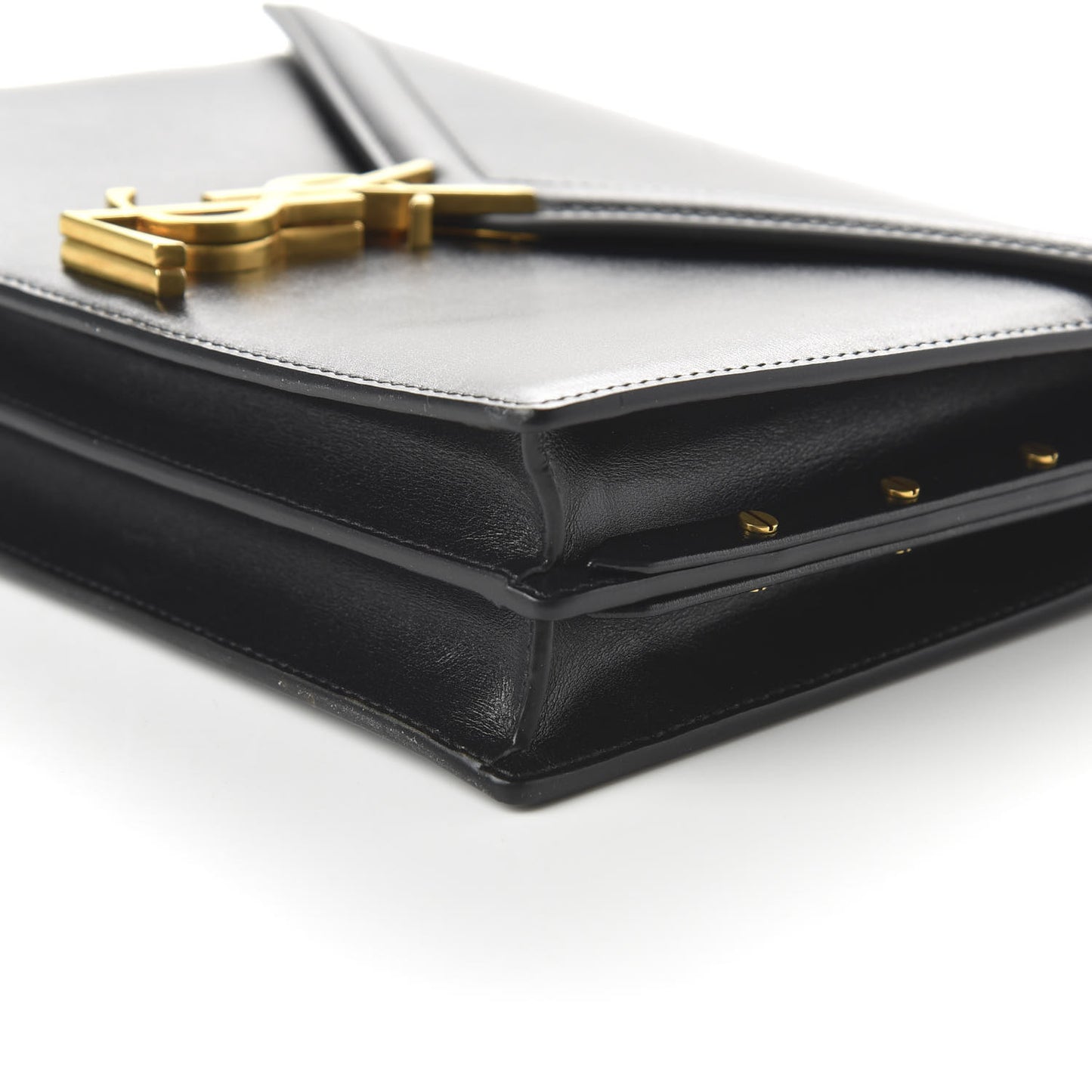 Smooth Calfskin Monogram Cassandra Clasp Bag Black