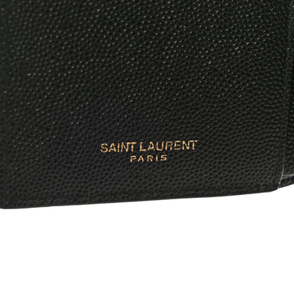 Saint Laurent Grain De Poudre Matelasse Chevron Monogram Zipped Two-Part Wallet Black 6 of 9