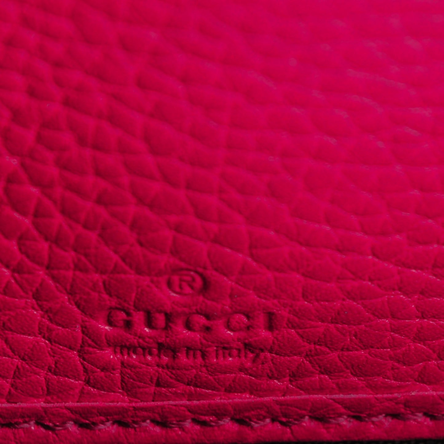 Pebbled Calfskin Soho Zip Around Wallet Bright Bougainvillea