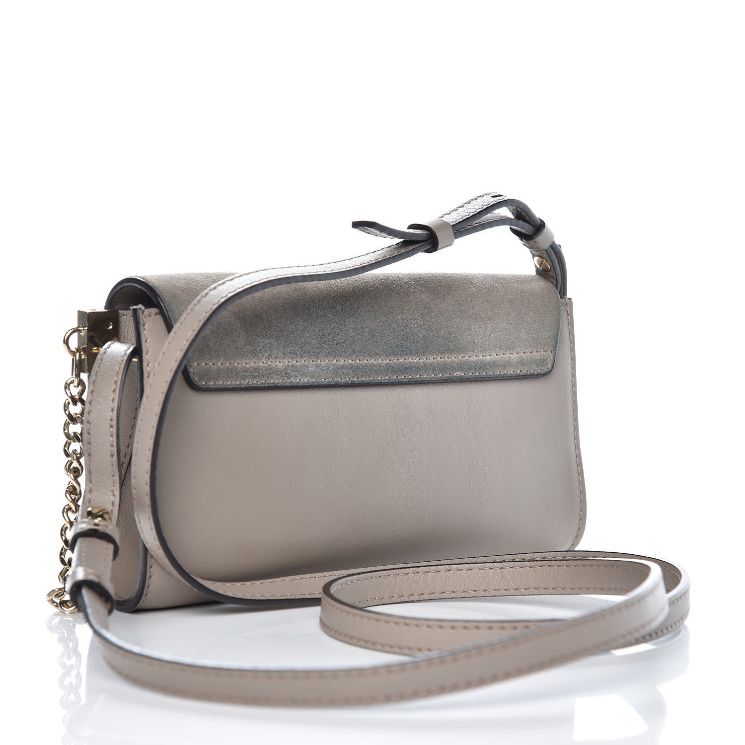 Chloe Suede Calfskin Mini Faye Shoulder Bag Motty Grey 3 of 11
