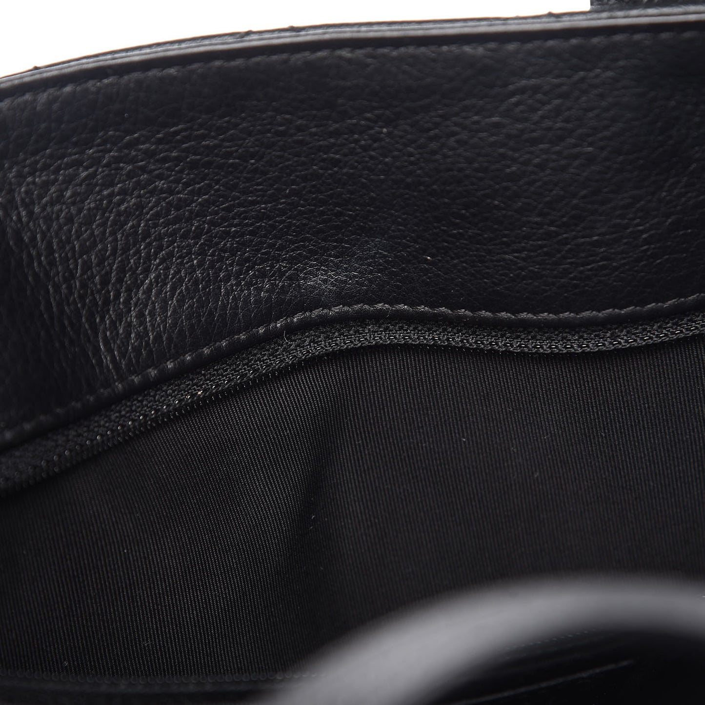 Metallic Grained Calfskin Quilted Large Casual Pocket Tote Black