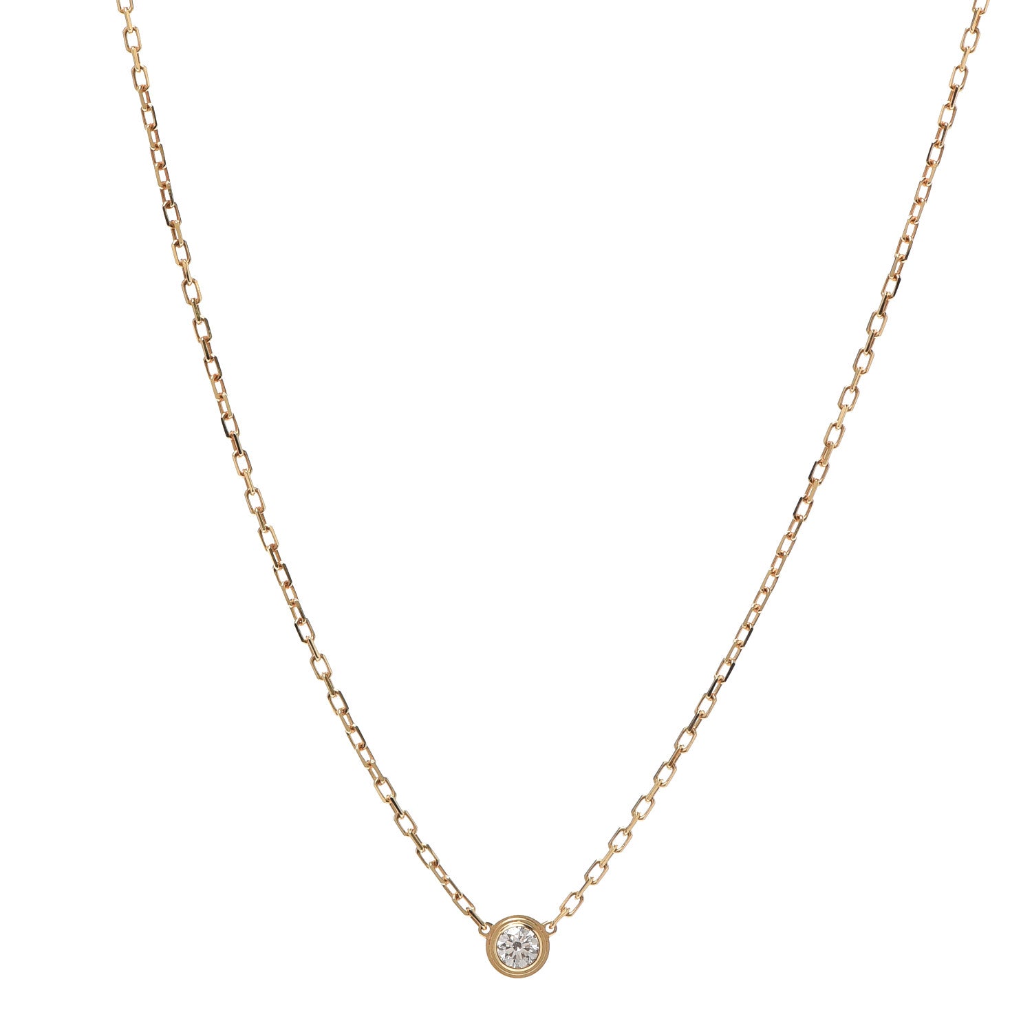 Cartier 18K Yellow Gold Diamond SM D'Amour Pendant Necklace 1 of 5