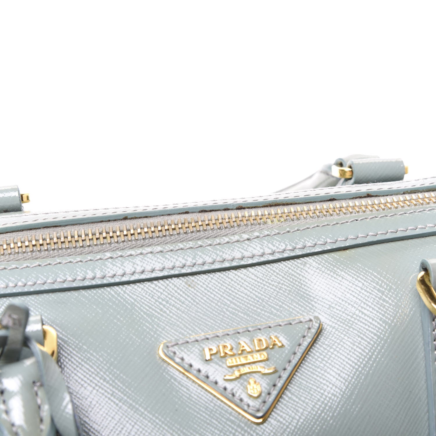 Prada Saffiano Vernice Bowler Acquamarina 13 of 13