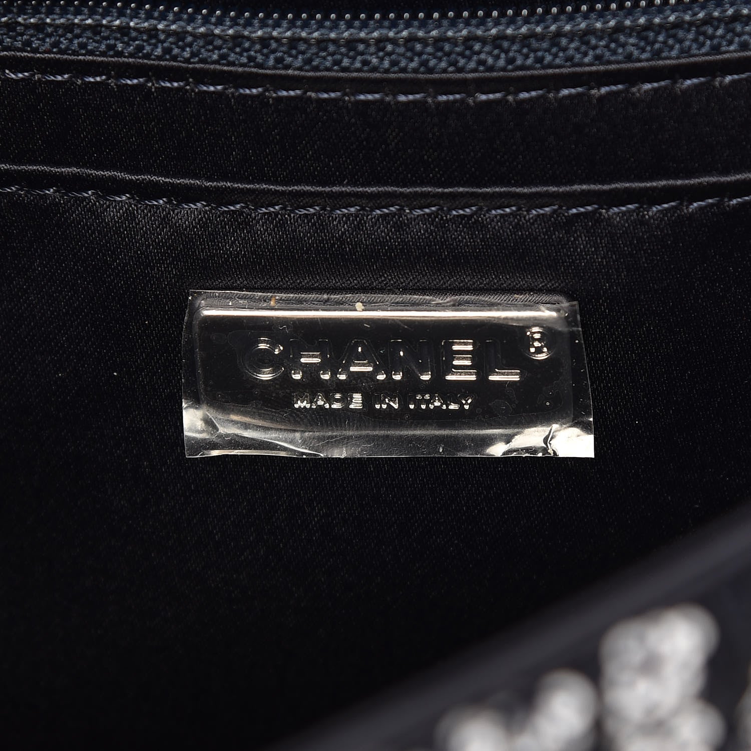 Chanel Lambskin Sequins Medium Single Flap Navy Blue White 6 of 9
