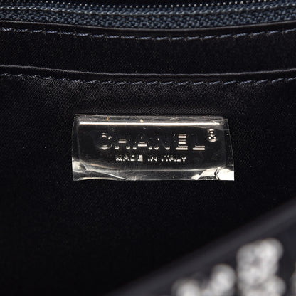 Chanel Lambskin Sequins Medium Single Flap Navy Blue White 6 of 9