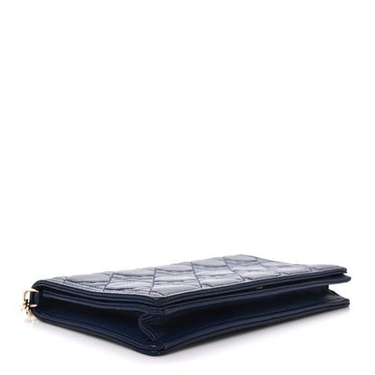 Christian Dior Lambskin Cannage Lady Dior Pouch Navy 4 of 8