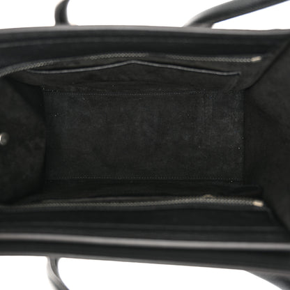 Celine Drummed Calfskin Micro Luggage Black 5 of 11