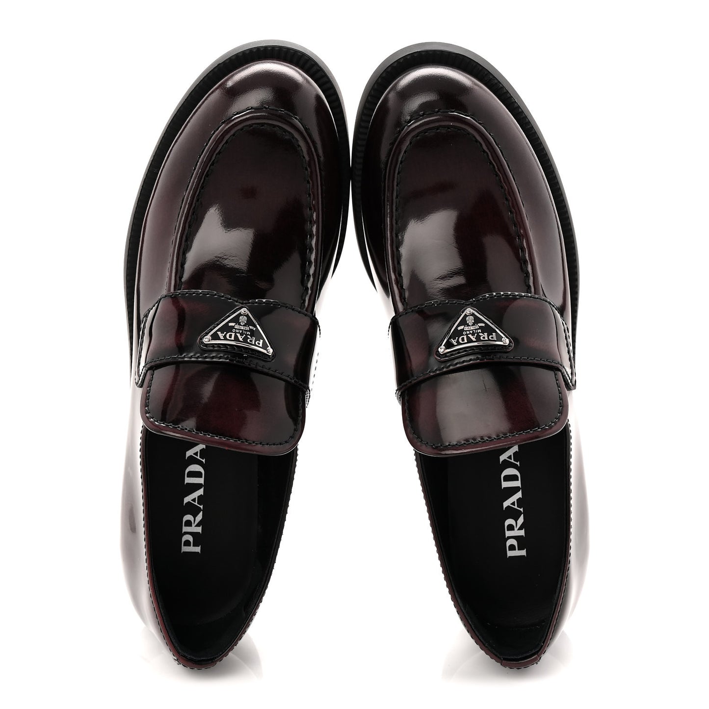 Spazzolato Metal Triangle Logo 50mm Loafers 39 Cordovan