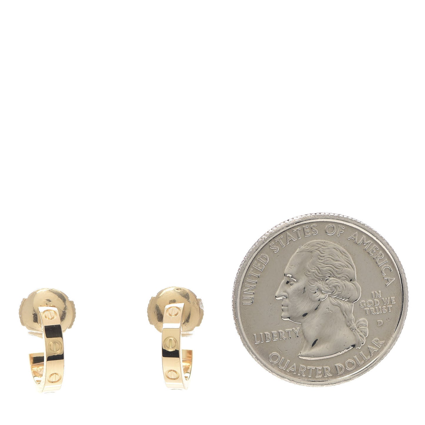 18K Yellow Gold Small LOVE Hoop Earrings