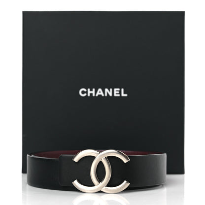 Chanel Calfskin CC Reversible Belt 85 34 Black Burgundy 6 of 6