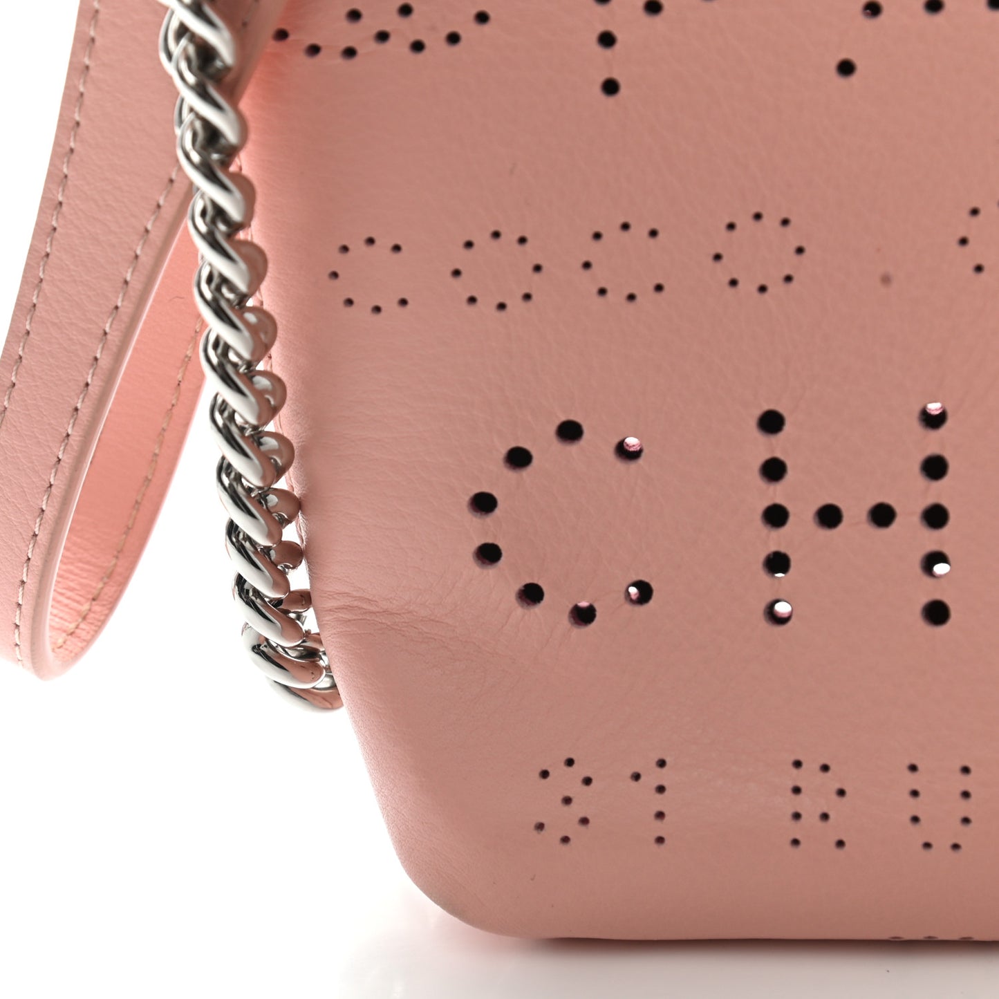 Calfskin Eyelets Clutch Pink