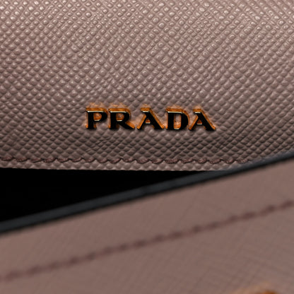 Prada Saffiano Cuir Small Double Bag Cammeo Black 7 of 11