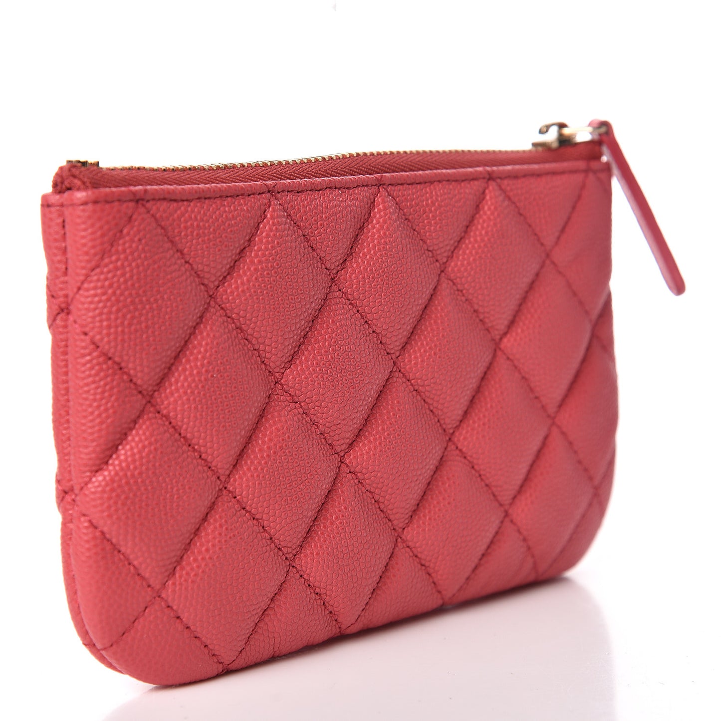 Caviar Quilted Small Cosmetic Case Pink