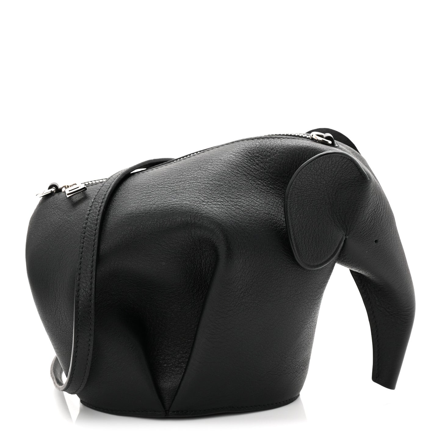 Calfskin Mini Elephant Crossbody Bag Black