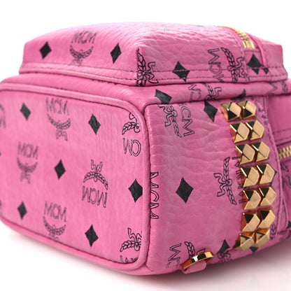 MCM Visetos Side Stud X-Mini Stark Bebe Boo Backpack Pink 10 of 12