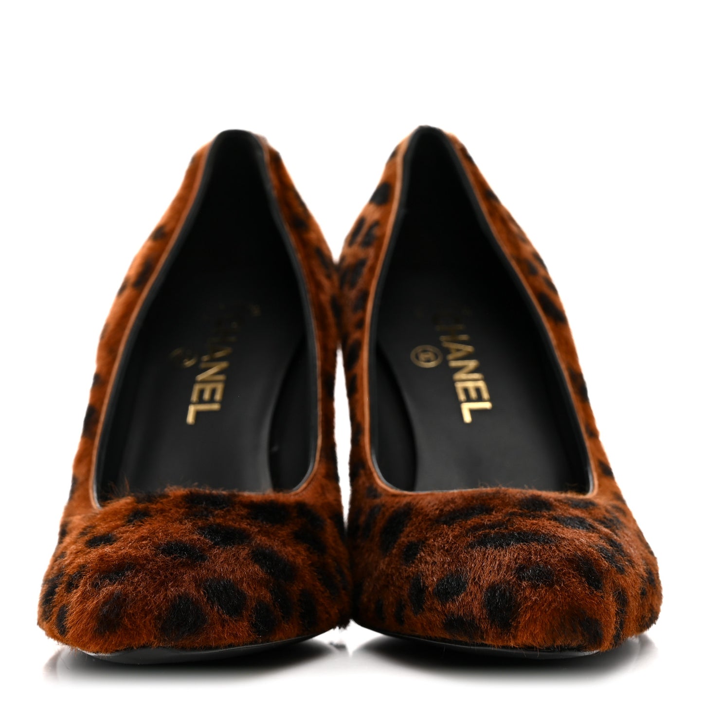 Pony Hair Lambskin Pumps 40 Brown Black