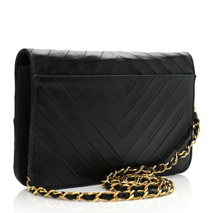 Chanel Lambskin Chevron Quilted Small Single Flap Black 3 of 12
