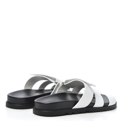 Hermes Calfskin Womens Chypre Sandals 40 White 4 of 7