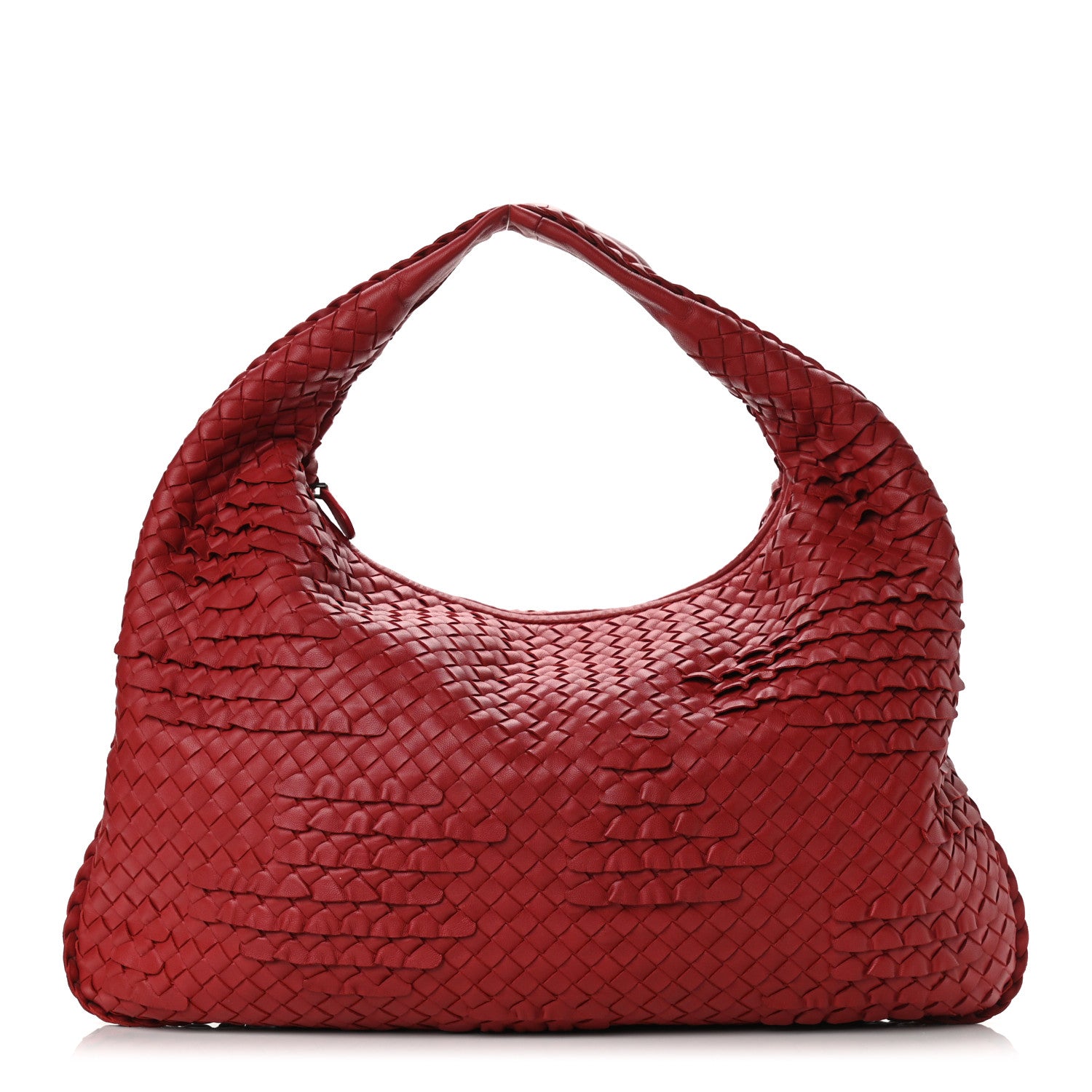 Bottega Veneta Nappa Intrecciato Ruffle Large Veneta Hobo Red 1 of 8