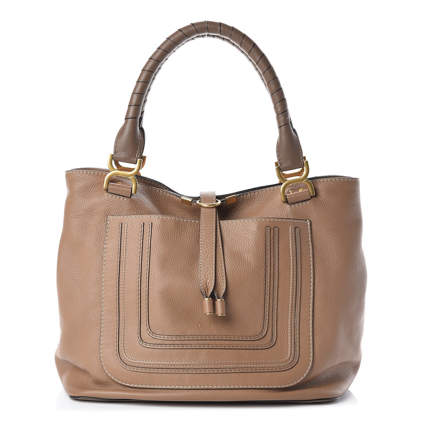 Calfskin Large New Marcie Tote Nut