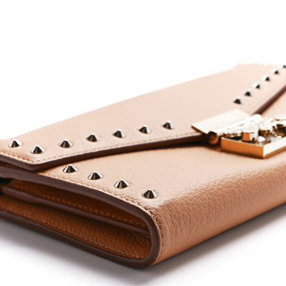 MCM Calfskin Studded Patricia Wallet On Chain Cognac 10 of 12