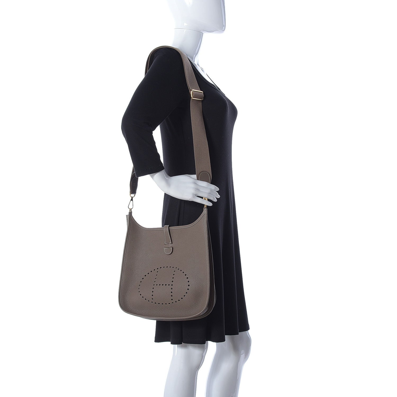 Hermes Taurillon Clemence Evelyne III PM Etoupe 2 of 9