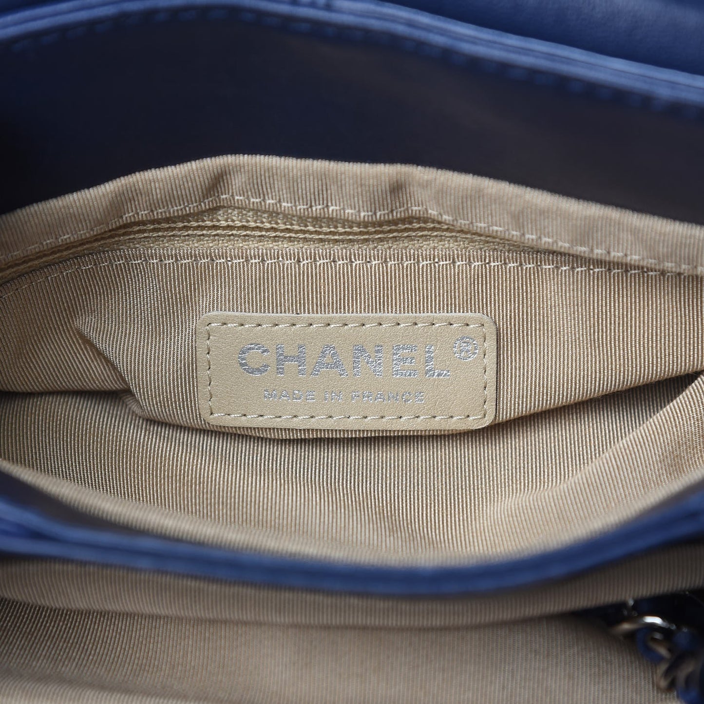 Shiny Lambskin Quilted Mini Trianon Messenger Flap Blue