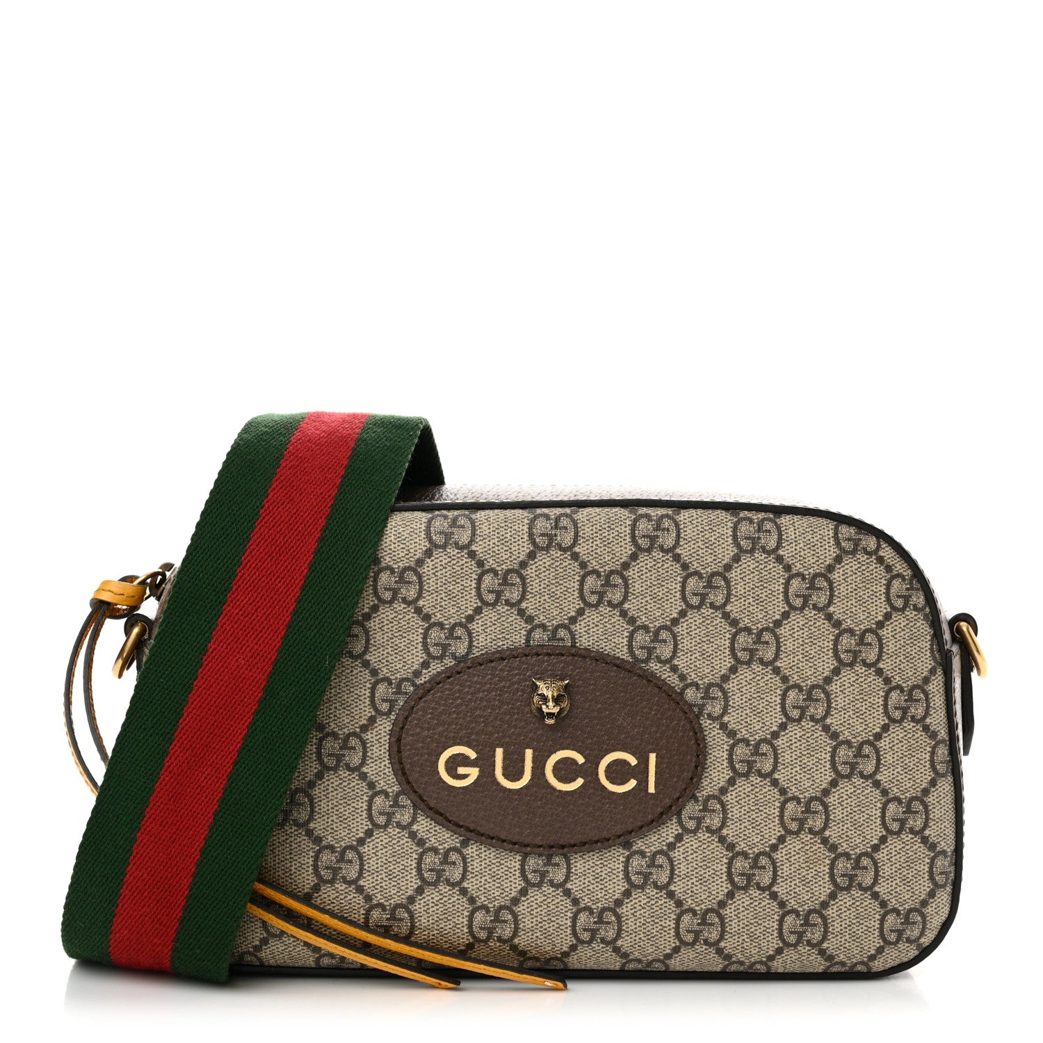 Gucci GG Supreme Monogram Web Neo Vintage Shoulder Bag Beige New Acero Crop 1 of 12