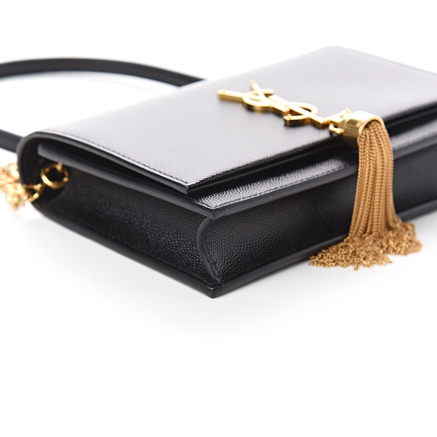 Saint Laurent Grain De Poudre Classic Monogram Kate Tassel Chain Wallet Black 6 of 7