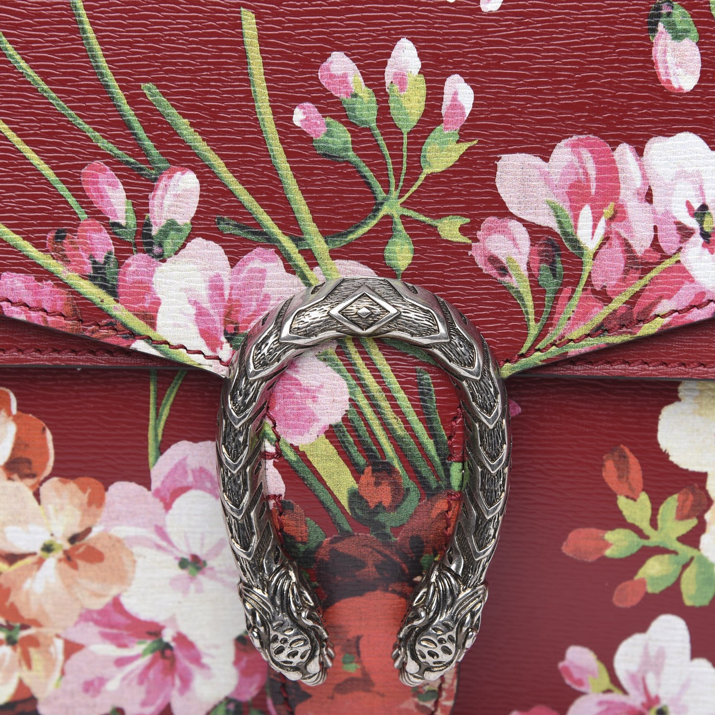 Calfskin Blooms Print Medium Dionysus Shoulder Bag Romantic Cherry Multicolor