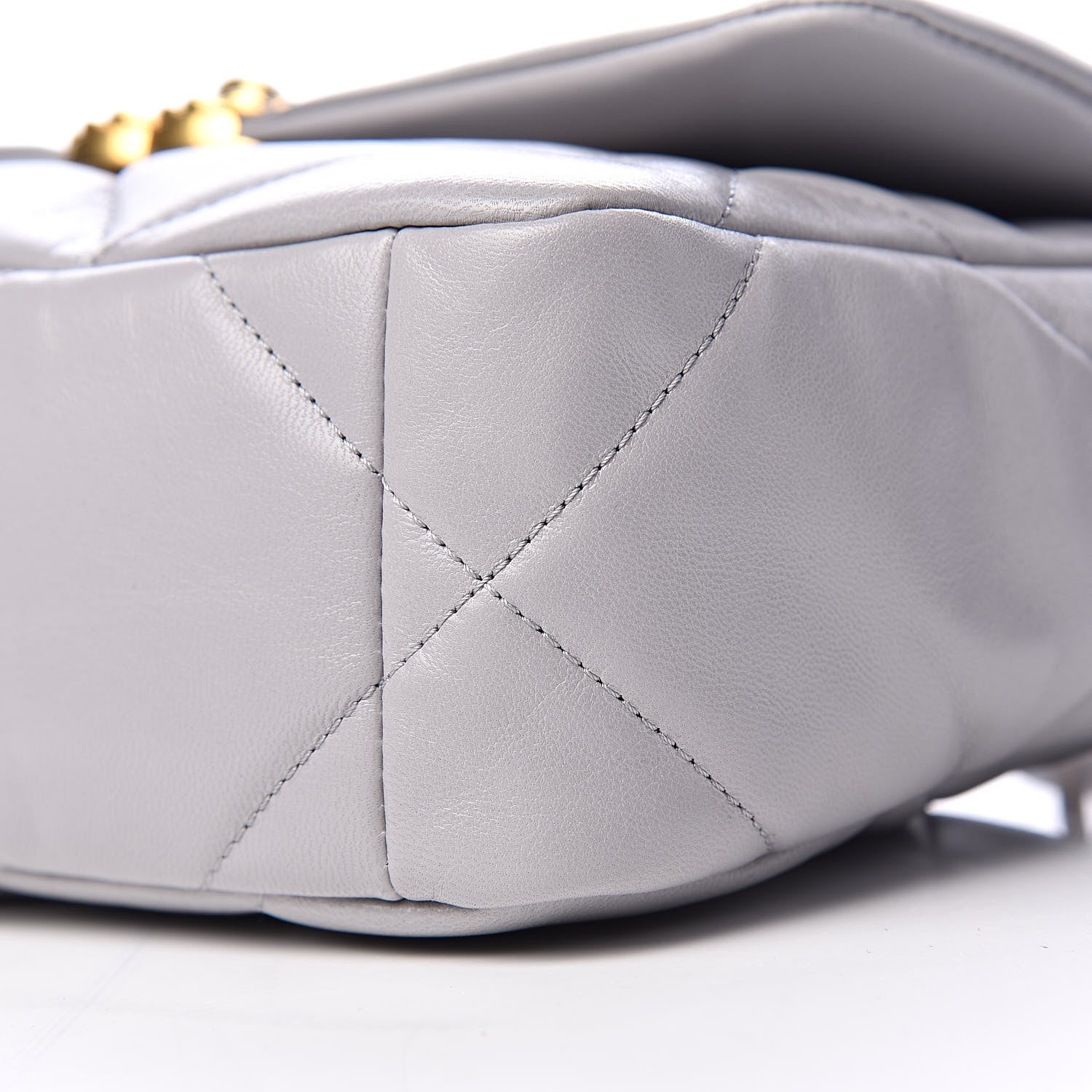 Chanel Goatskin Quilted Medium 19 Flap Grey 9 of 11