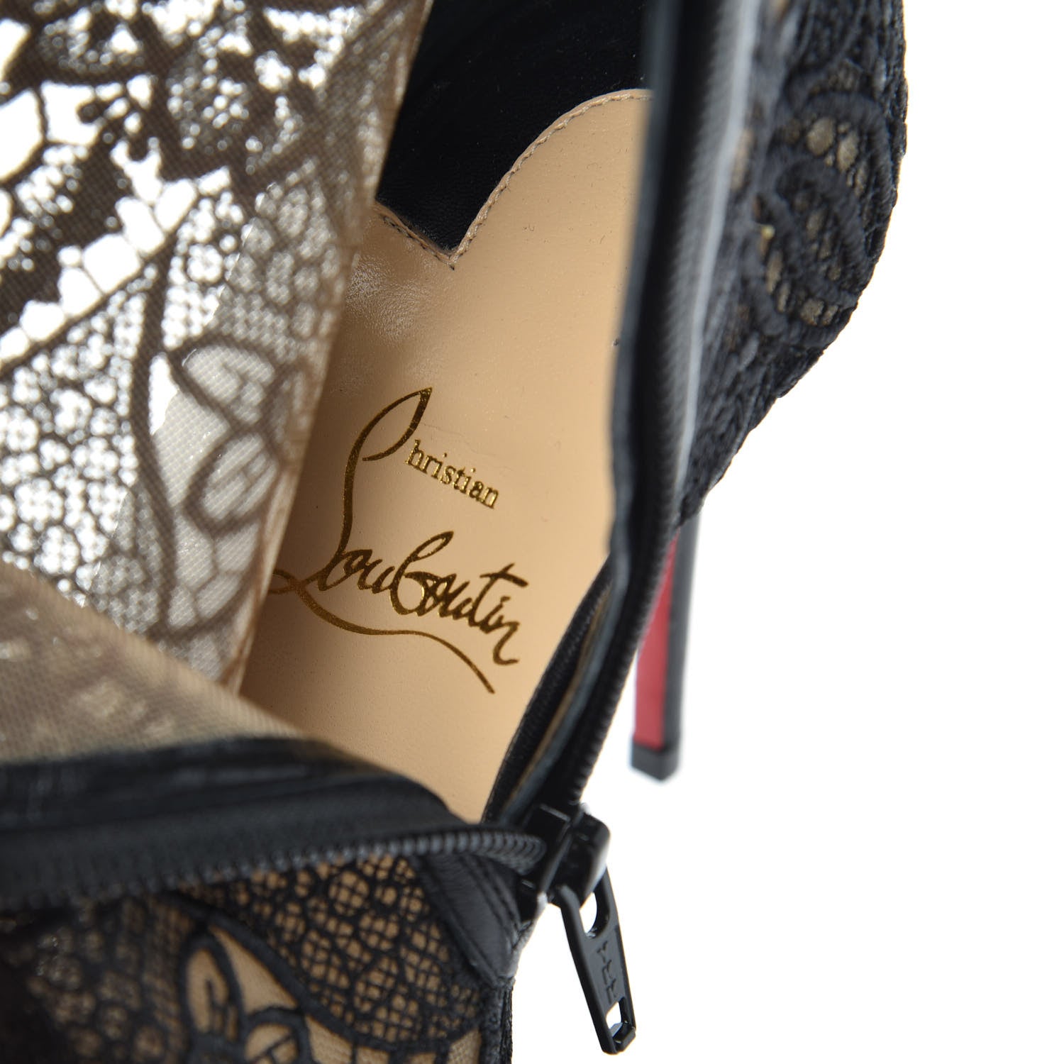 Christian Louboutin Mesh Guipure Wax Lace Kid Miss Tennis 100 Ankle Boots 35.5 Black 6 of 7
