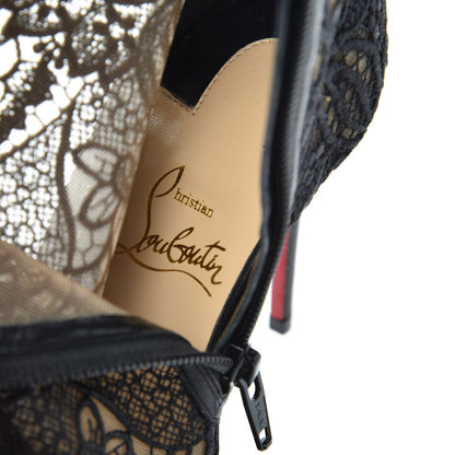 Christian Louboutin Mesh Guipure Wax Lace Kid Miss Tennis 100 Ankle Boots 35.5 Black 6 of 7