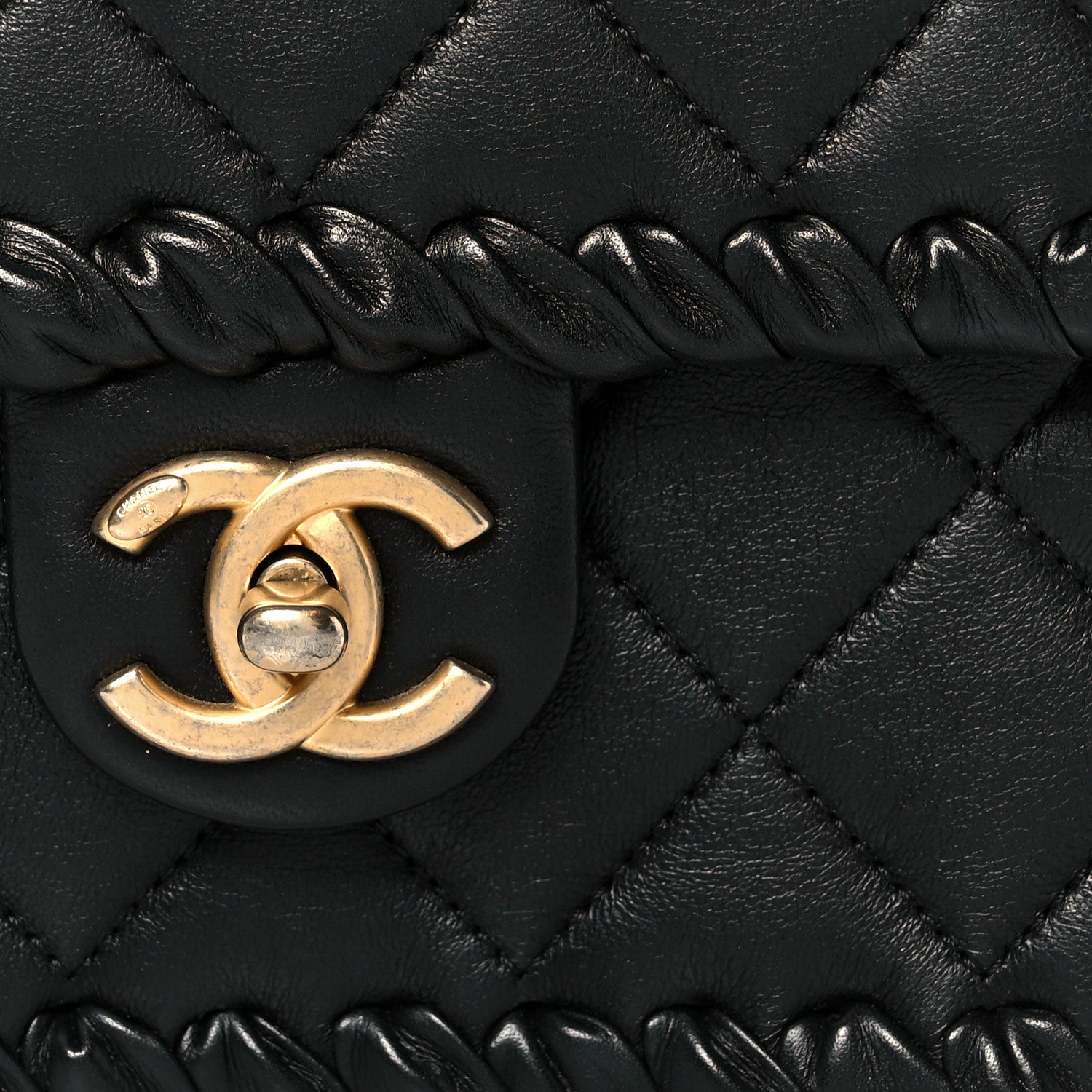 Chanel Calfskin Braided Mini My Own Frame Flap Black 10 of 12
