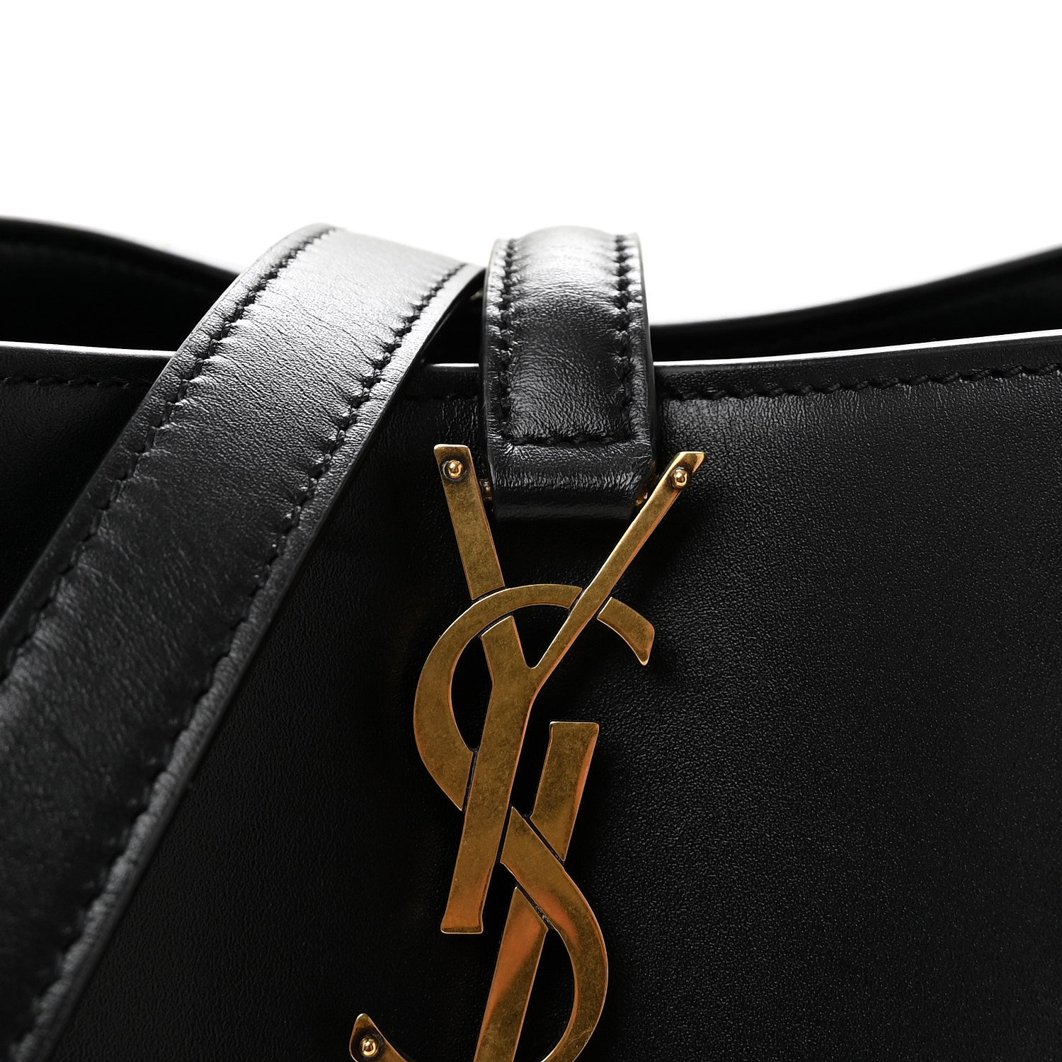 Saint Laurent Smooth Shiny Calfskin Monogram Le 37 Small Bucket Bag Black 7 of 9