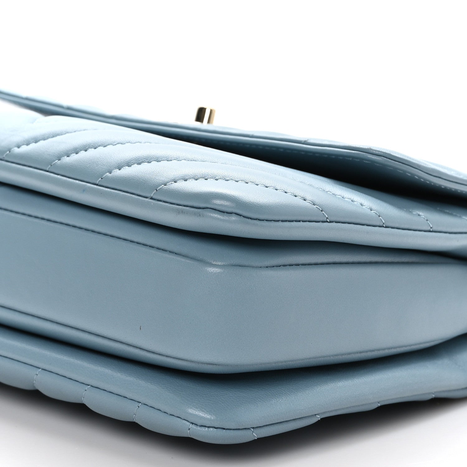 Chanel Lambskin Chevron Quilted Small Trendy CC Flap Dual Handle Bag Light Blue 11 of 12