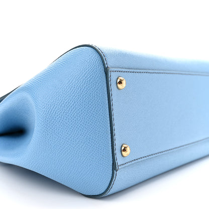 Dolce & Gabbana Dauphine Calfskin Medium Miss Sicily Satchel Light Blue 9 of 11