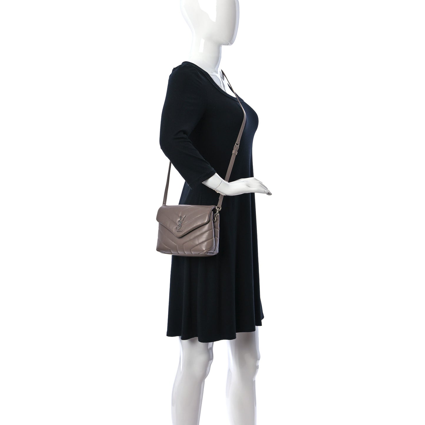 Calfskin Y Quilted Monogram Toy Loulou Satchel Dusty Grey