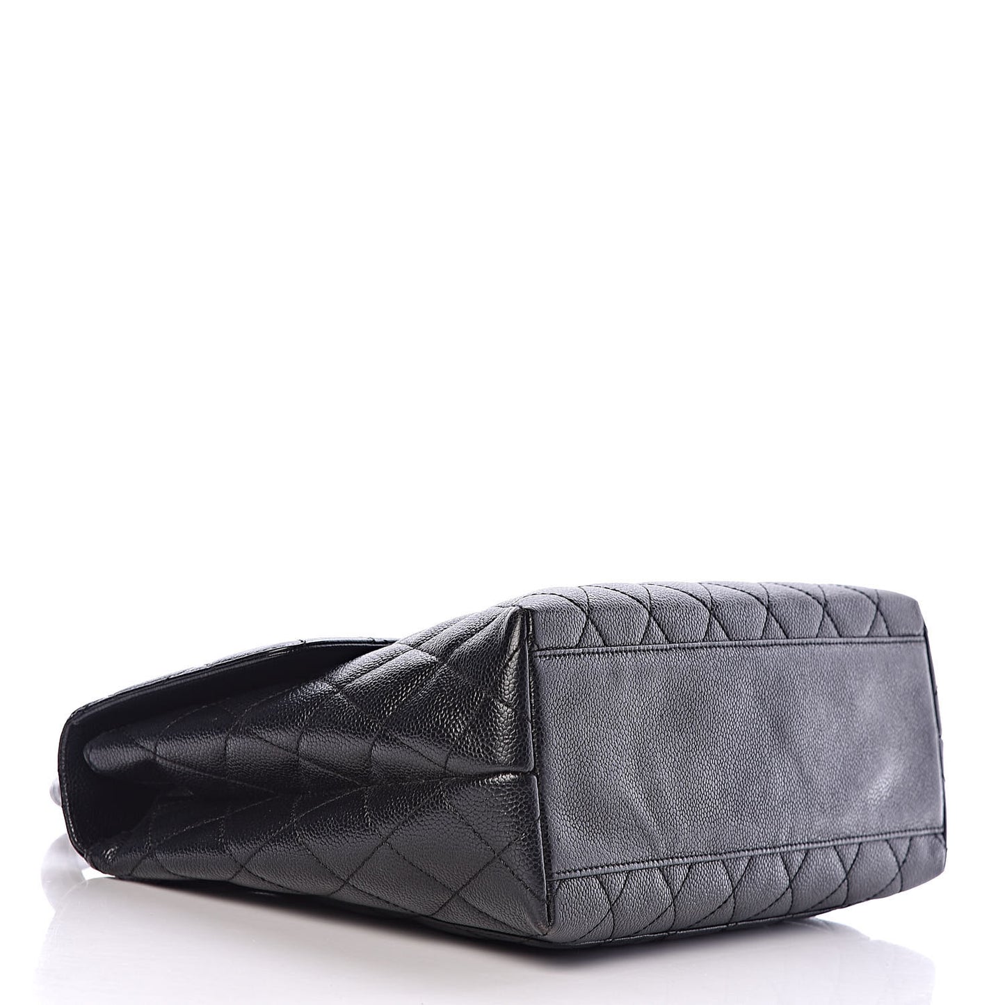 Caviar Quilted Jumbo Kelly Flap Black