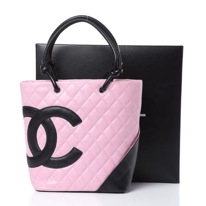 Chanel Calfskin Quilted Medium Cambon Tote Pink Black 14 of 14
