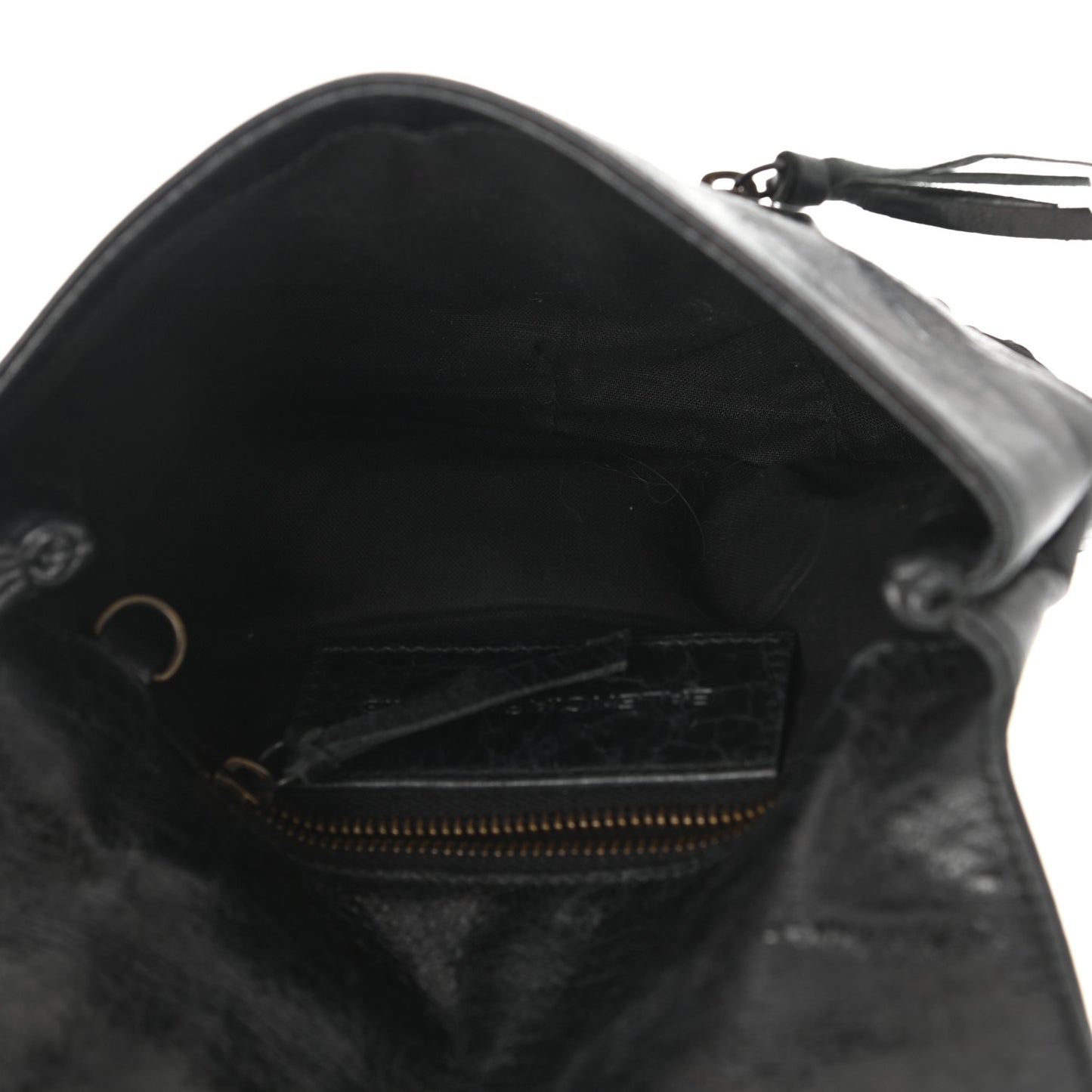Agneau Classic Hardware Pouch Flap Clutch Black