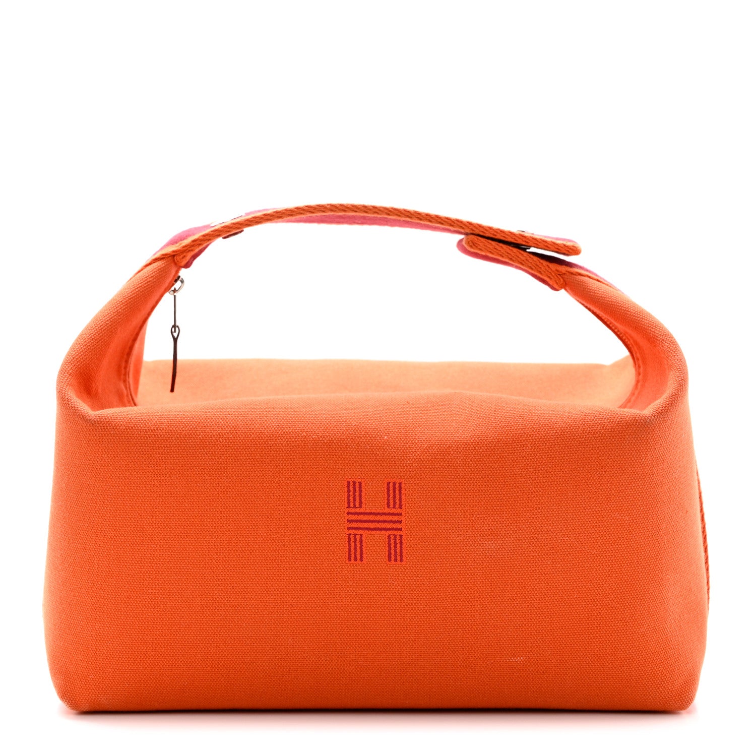 Hermes Canvas Large Bride-A-Brac Pouch Orange Feu Burgundy 1 of 12