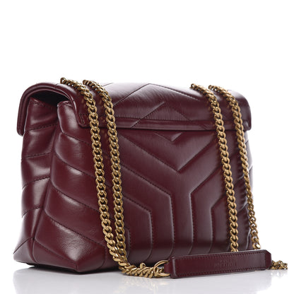 Saint Laurent Calfskin Y Quilted Monogram Small Loulou Chain Satchel Palissandre 3 of 10