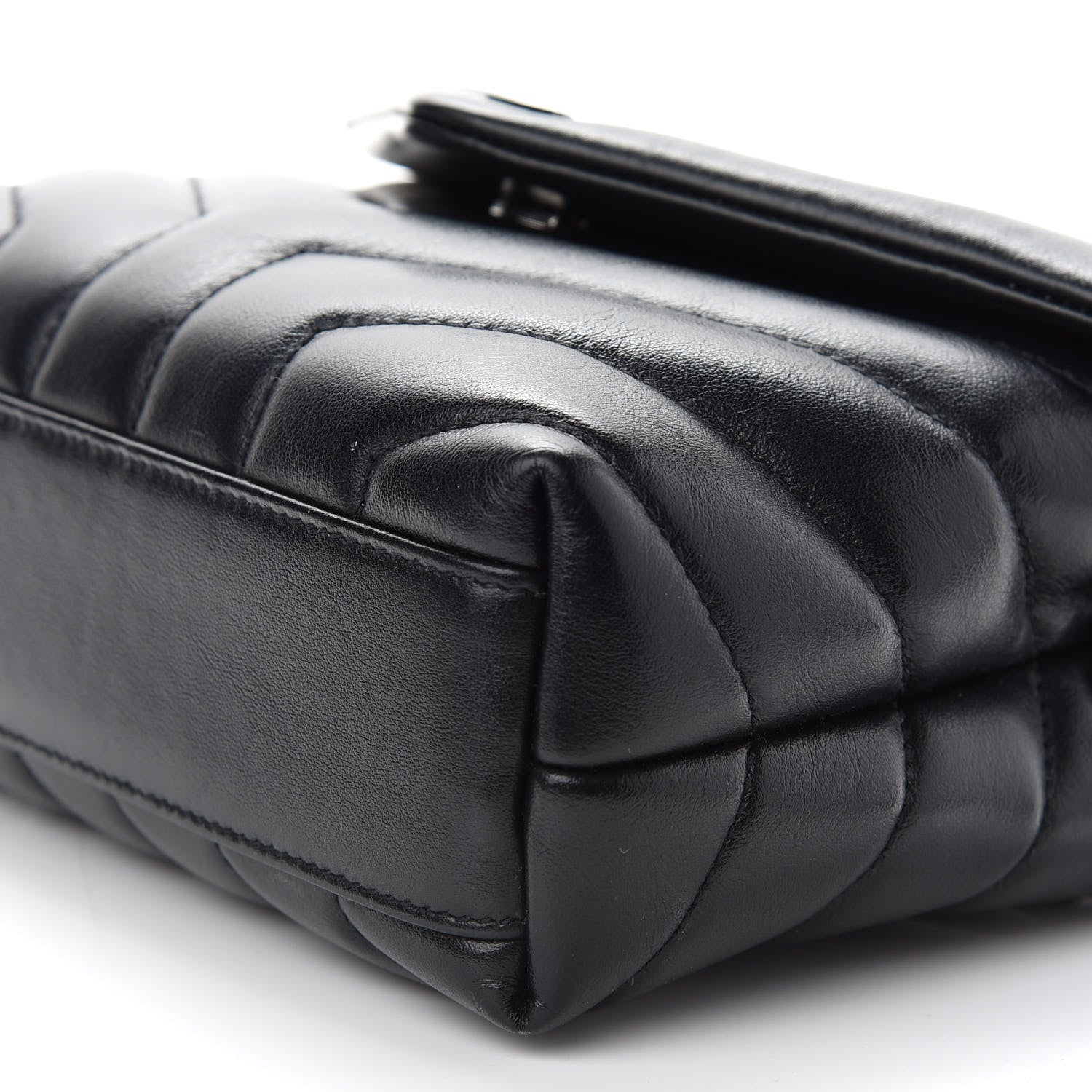 Saint Laurent Calfskin Y Quilted Monogram Toy Loulou Crossbody Bag Black 9 of 9