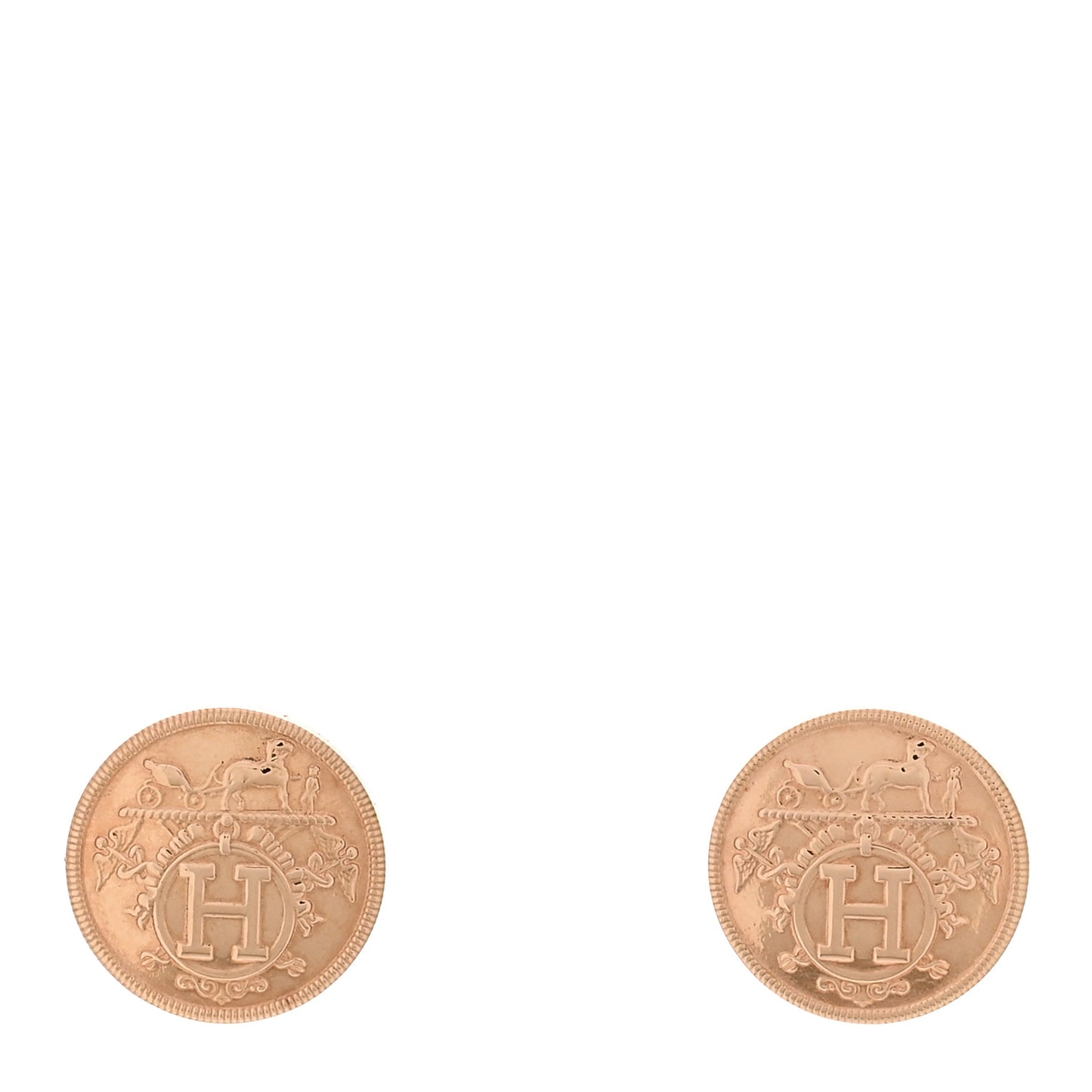 18K Rose Gold TPM Ex-Libris Stud Earrings