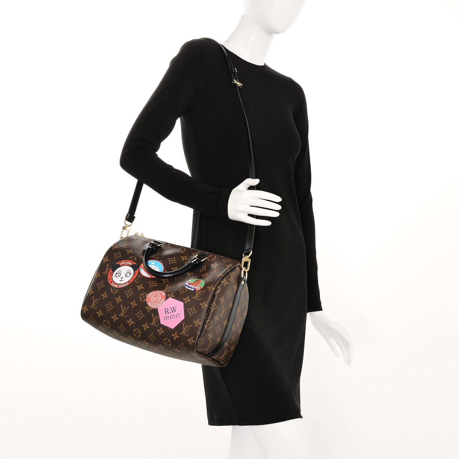 Louis Vuitton Monogram My World Tour Speedy Bandouliere 30 Black 2 of 8
