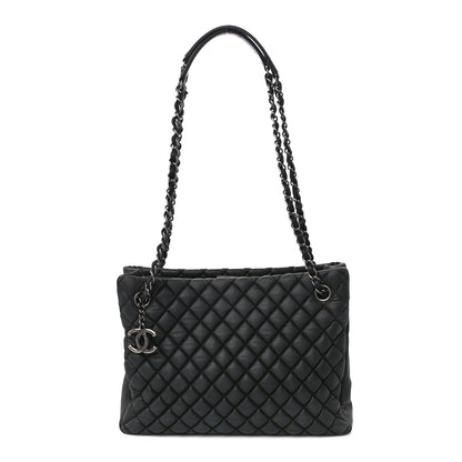 Chanel Iridescent Calfskin Small New Bubble Quilt Tote Dark Grey 1 of 10