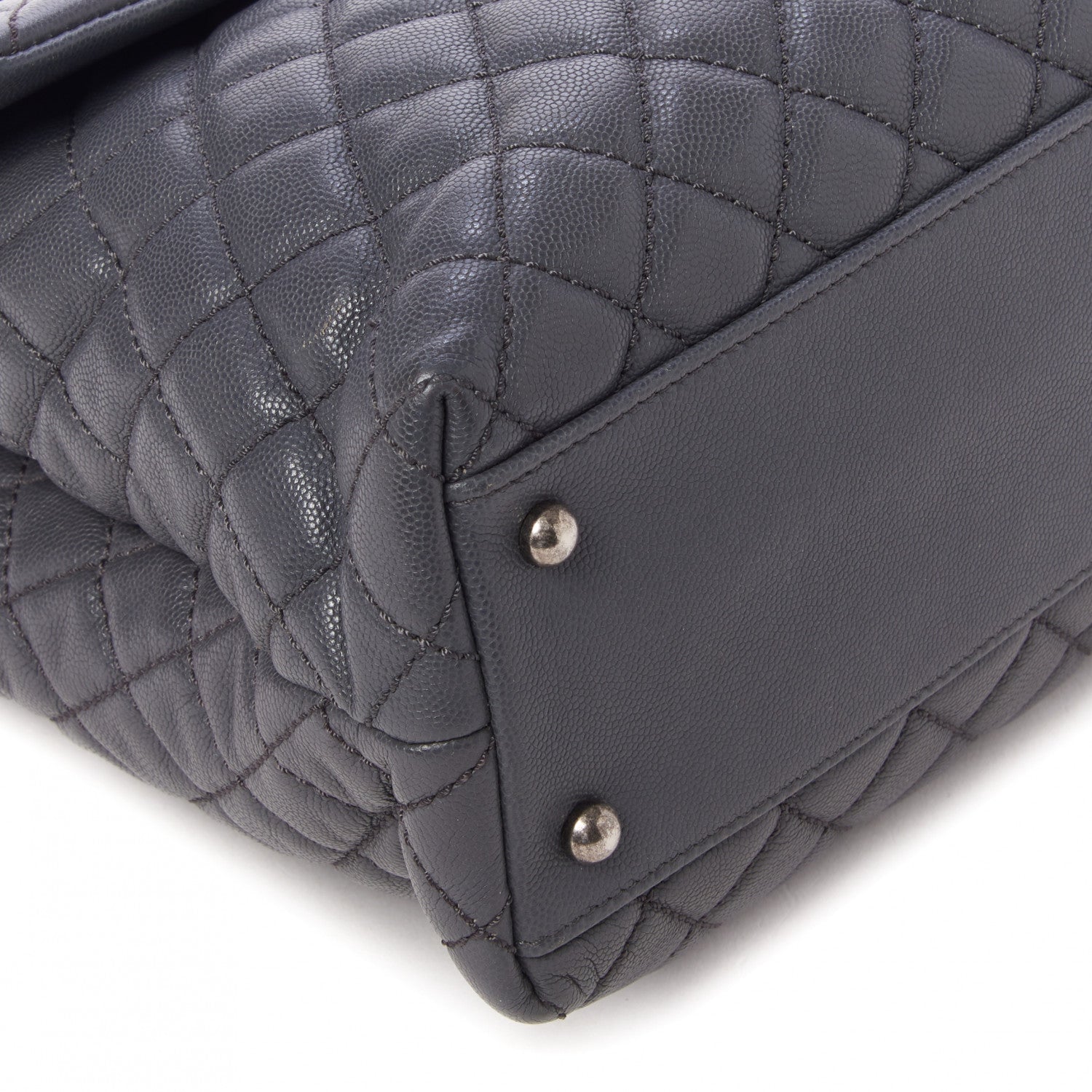 Chanel Caviar Quilted Large Coco Handle Flap Grey 5 of 9